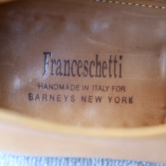 SALE - Franceschetti 10.5 - 11 Italian Tan Burnished Monk Strap Mens Dress Shoes - Picture 11 of 15